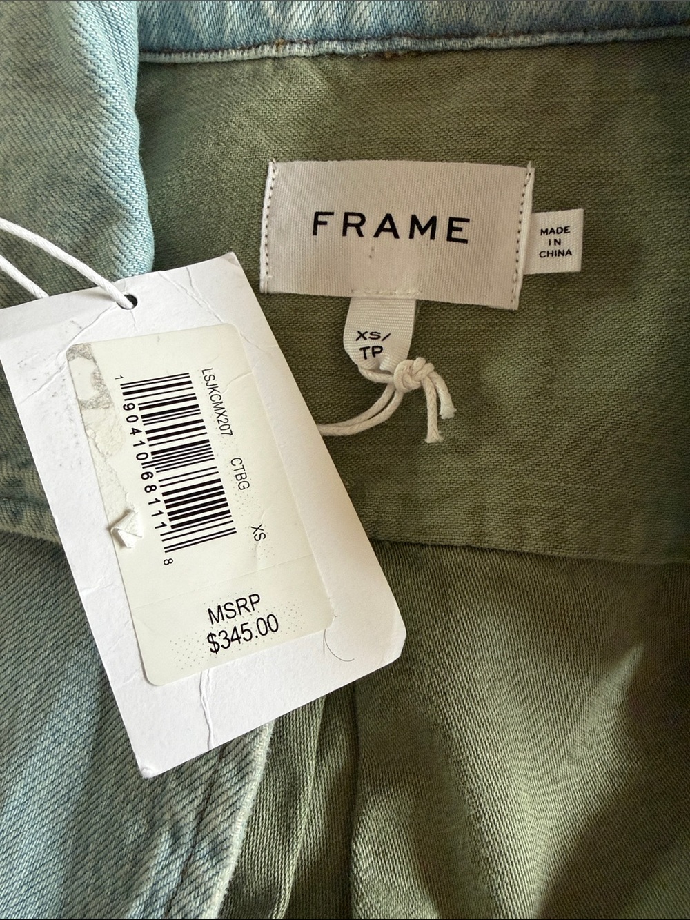 FRAME Mixed Media Denim Utility Jacket NWT XS - Picture 3 of 6